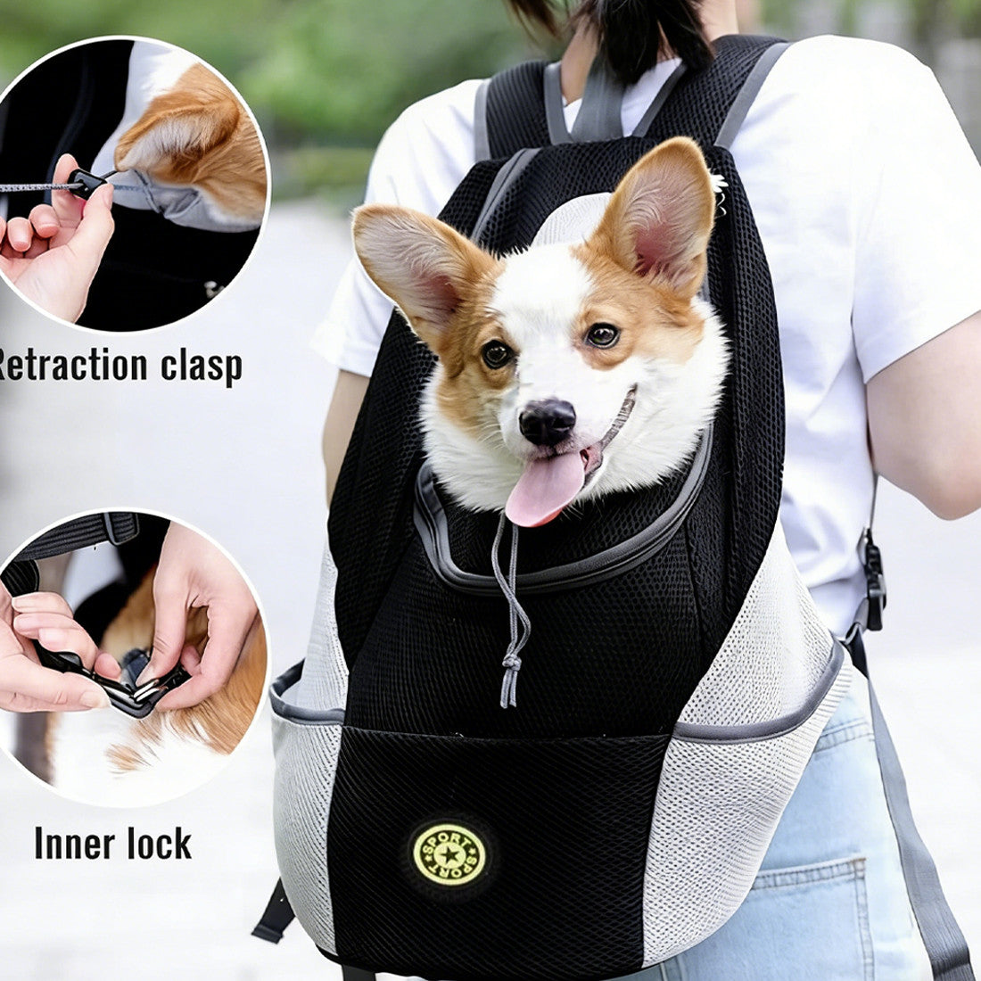NEW Pet Dog Carrier Puppy Travel Mesh Backpack Front Travel Portable Breathable Bag