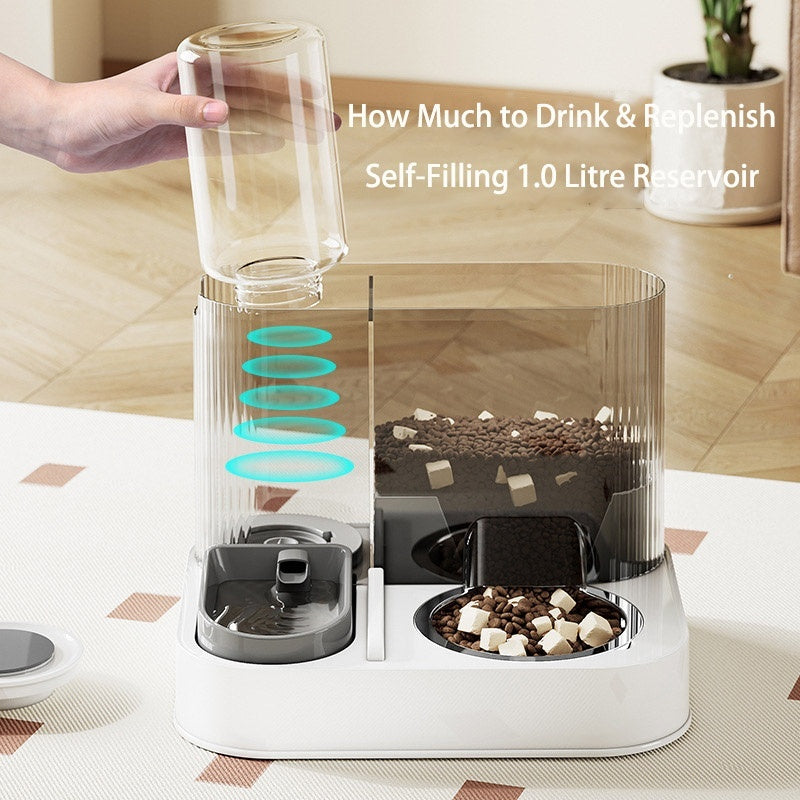 2 In 1 Automatic Cat Feeder Water Dispenser Dry Wet Pet Dog Puppy Food Dispenser