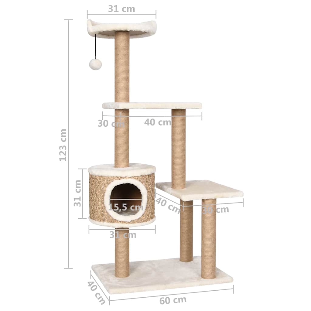 Cat Scratching Post 123 cm Seagrass