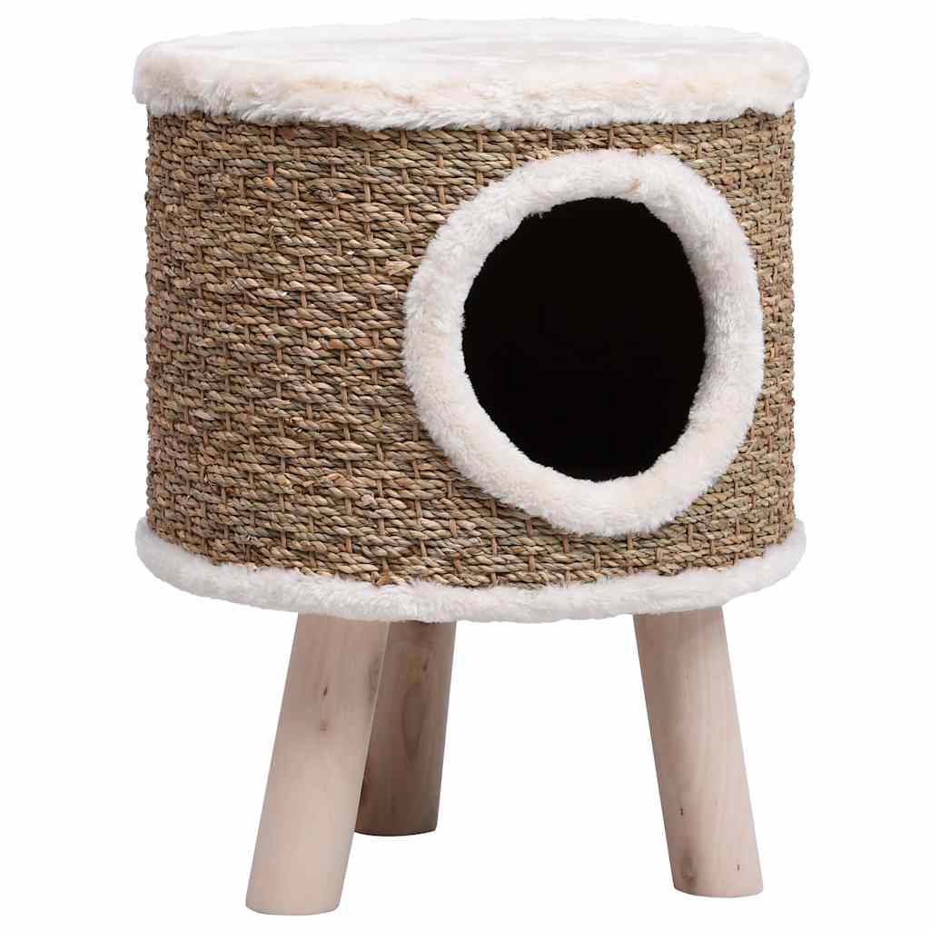 Cat Tree with Wooden Legs 41 cm Seagrass