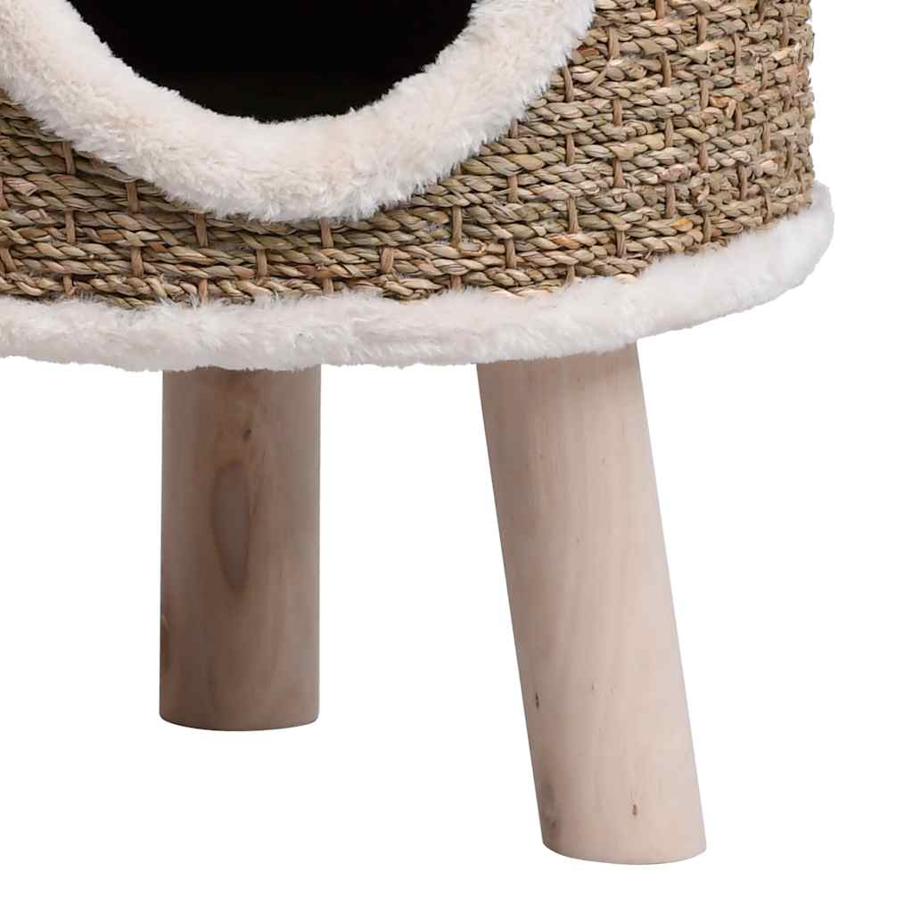 Cat Tree with Wooden Legs 41 cm Seagrass